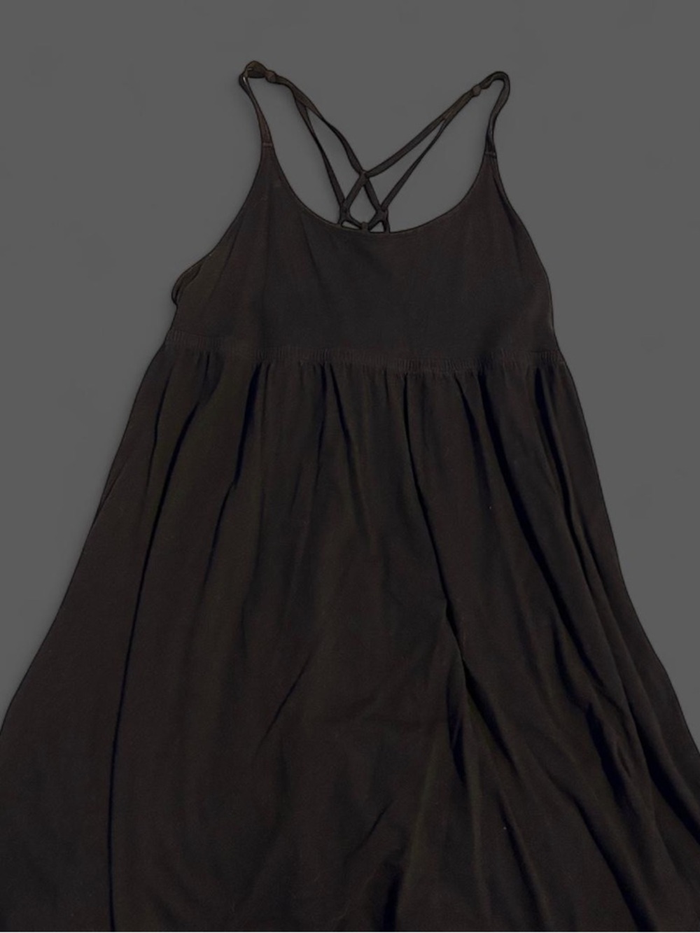 Black Strappy Flowy Tank Dress
